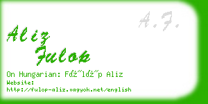aliz fulop business card